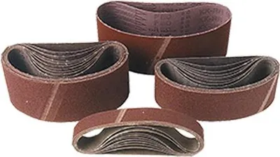 Zdjęcie produktu dla Zestaw 3 taśm bezkońcowych z korundem 100 x 610 mm Gr. 40 do drewna i metalu - LEMAN - 100610.01