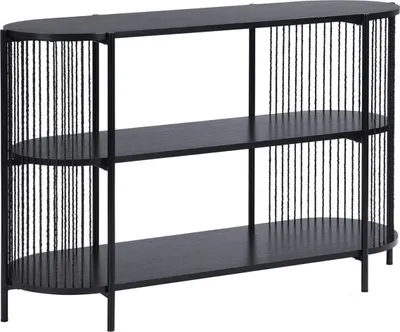 Image de HowHomely | Commode - Buffet - noir - 124x42x80 cm - Loft style - Buffet