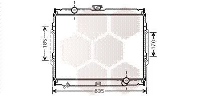 Produktbild von VAN WEZEL 82002108 Kühler Wasserkühler Motorkühler für HYUNDAI GALLOPER II (JK-01) für MITSUBISHI GALLOPER (JK-01)