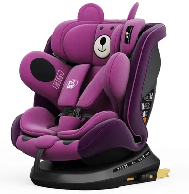 Produktbild von BUF BOOF® P100 Kindersitz i-Size R129 40–150 cm 360° drehbar ISOFIX Autositz mit Seitenaufprallschutz, Liegefunktion bis 165° UrsPurple