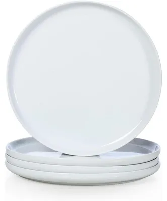 Immagine prodotto di Set di 4 piatti piani bianchi, diametro 27 cm, in Vetroceramica. Ideali per la colazione, per insalate, pasta, carne, pesce
