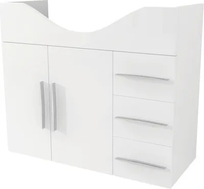 Produktbild von Waschtischunterschrank Baden Haus Aida Breite 80 cm weiß hochglanz montiert