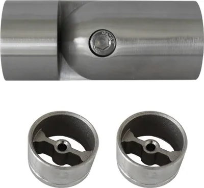 Produktbild von 90-180° Gelenkverbinder mit 2 Adaptern für Ø 42 mm Holzhandlauf