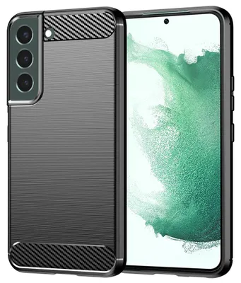 Produktbild von Techsuit Carbon Silicone Back Cover Hülle für Samsung Galaxy S22 Plus - Schwarz
