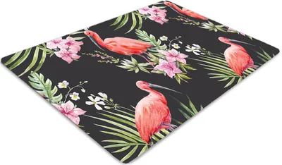 Obrázok produktu pre Podlahová ochranná podložka - Ochranná podložka pod stoličku - Podlahová podložka - 140x100 cm - Čierny plameniak.