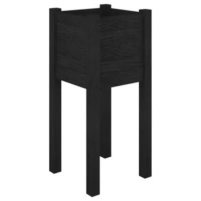Obrázok produktu pre vidaXL Kvetináč čierny 31x31x70 cm Masívne borovicové drevo