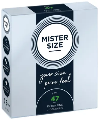 Produktbild von 3er Mister Size Kondome 47mm - Gefühlsecht & Extra Feucht