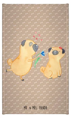 Produktbild von Mr. & Mrs. Panda Handtuch Mops Verliebt - Hundeglück - Geschenk, Klein, Sprüche, Knuffig, Hund, Partner, Liebe, badezimmer, Design, Frotteehandtuch, Mini-Handtuch