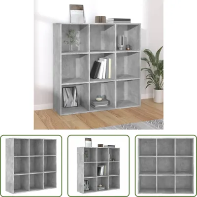 Produktbild von The Living Store Bücherregal Betongrau 98x29x97,5 cm Holzwerkstoff
