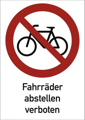 Produktbild von Dreifke® Fahrräder abstellen verboten, Kombischild, Alu, 210x297 mm