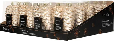 Produktbild von Christbaumschmuck Zapfen 12cm Kunststoff 2 Stück - Perle