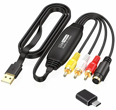Productafbeelding van VHS naar digitale converter, 1080P HD-video-opnamekaart, RCA naar USB