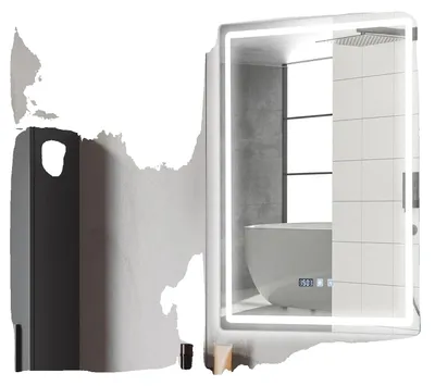 Obrázek produktu pro Koupelnové zrcadlo, 60 cm x 80 cm, LED světelný zdroj, příkon 24 W, stmívatelné se 3 teplotami barev, vodotěsné IP54