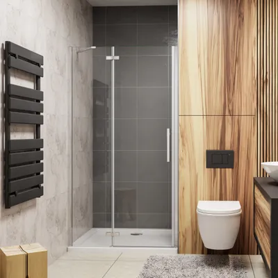Produktbild von 90x185cm Duschtür Eckeinstieg Scharniertür Duschabtrennung Dusche Duschkabine