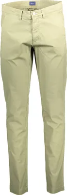 Image de Slim-Fit pantalon pour hommes vert avec 5 poches et le logo - Style élégant