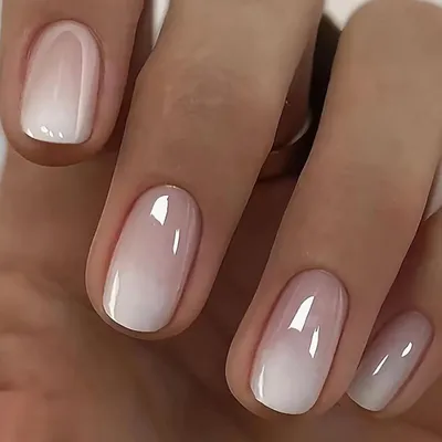 Produktbild von Künstliche Nägel Kurz Eckig French Rosa Weiß Farbverlauf 24 Stück Zum Aufkleben Acryl Vollabdeckung