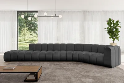 Produktbild von ALTDECOR Modulares Sofa Ecksofa in L-Form - Tilmo-L2 - 490x194x70 cm Schwarz - Corner modular Sofa Eckcouch Couch Wohnlandschaft Cauchsofa Bodensofa Polstersofa