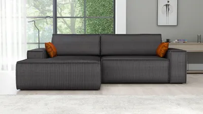 Produktbild von Ecksofa TOR mit Schlaffunktion. Farbe: Graphite.