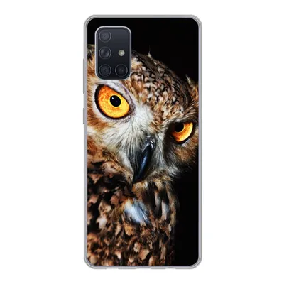 Produktbild von MuchoWow® Handyhülle Schutzhülle Hülle für Samsung Galaxy A51 5G Eule - Schwarz - Gelb Silikon Softcase Handy Hülle - Abbildung