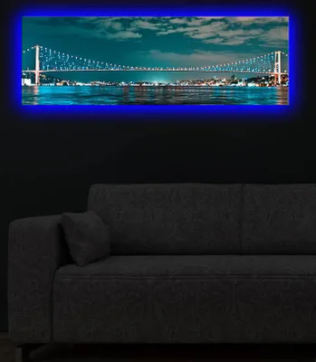 Produktbild von Opviq, 3090DACT- SHN1266, Bunt, Leinwandbilder, 30 x 90 cm, 100% Wildleder -Leinwand