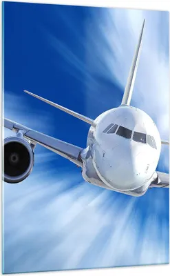 Produktbild von Bilder auf glas - Einteilig - Luftfahrt Flugzeug Flug - 70x100cm - Glasbilder - Wandbilder - Bilder - zum Aufhängen bereit - Wanddekoration aus Glas - Glas Bilder - Wandbild auf Glas - GPA70x100-2537