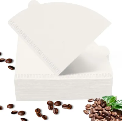 Productafbeelding van Koffiefilterpapier Rond - Papieren Filters - Koffie Zetten - Natuurlijk Materiaal - 100 Stuks - Wit