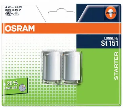 Productafbeelding van 2 x Osram Starter Longlife ST151 4-22W 230V Reihenschaltung