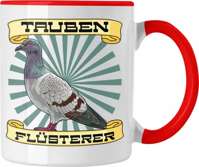 Produktbild von Trendation - Tauben Geschenkidee Taubenflüsterer Tasse mit Spruch für Taubenbesitzer Geschenk Taubenzüchter (Rot)