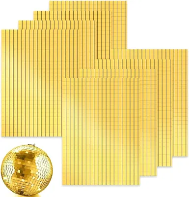Zdjęcie produktu dla Samoprzylepne mozaikowe płytki lustrzane - złote - 15 x 30 cm - 8 sztuk