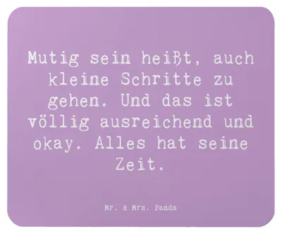 Produktbild von Mr. & Mrs. Panda Mouse Pad Spruch Selbstvertrauen stärken - Lavendeltraum - Geschenk, laptop mauspad, positiver Weg, Vertrauem, Zuversicht, Inspiration, Mutmacher, Trost