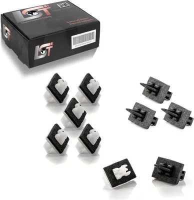 Produktbild von LST Befestigungsclips für Frontscheiben-Blenden & Leisten, 10er Set, Ford Transit, Schwarz & Weiß, Maße: Schwarz H25.2xB19.8xT14.1mm, Weiß H15.9xB20xT14.2mm, CLS-00001-001