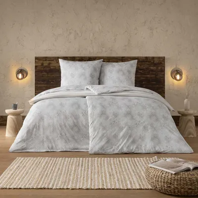 Produktbild von Estella LOESCHEN Atelier Mako-Interlock-Jersey Bettwäsche-Garnitur AMALIE Farbe silber Größe 135x200 + 80x80 cm