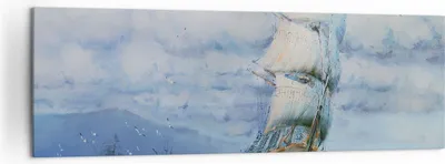 Produktbild von Bild auf Leinwand - Leinwandbild - Meer Segelschiff - 160x50cm - Wand Bild - Wanddeko - Wandbilder - Leinwanddruck - Bilder - Kunstdruck - Wanddekoration - Leinwand bilder - Wandkunst - AB160x50-3782