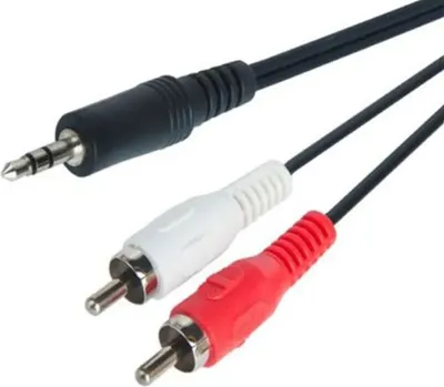 Produktbild von EWANTO 1.4m Klinke Stecker schwarz 3,5mm AUX auf 2x Cinch Adapter Kabel Stereo HVA-01
