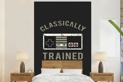 Produktbild von MuchoWow® Fototapete für Wohnzimmer oder Schlafzimmer Wandtapete Vinyl Motivtapete Vintage - Spiele - Controller - 170x260 cm - Wohnzimmertapete