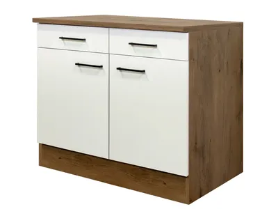 Produktbild von Küchenunterschrank - 100 cm breit - Magnolia Matt Lancelot Oak – Vintea