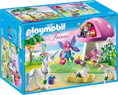 Produktbild von PLAYMOBIL 6055 Fairies - Feenwäldchen mit Einhornpflege