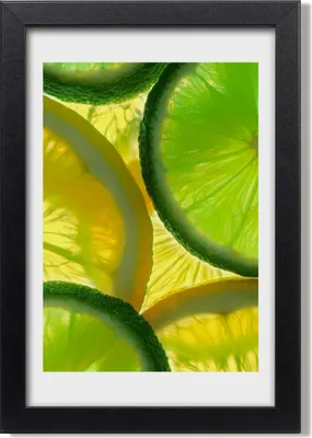 Produktbild von Bild 20x30 MDF-Rahmen, Wandkunst Limette und Zitrone