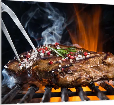 Produktbild von GLASPLATTE FÜR KÜCHE 65x60 Grill