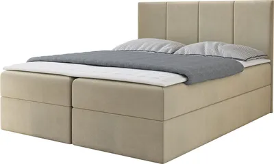 Produktbild von MIRJAN24 Boxspringbett Rebos, Ehebett mit zwei Bettkästen, Doppelbett mit Topper (Manila 02, Größe: 180x200 cm)