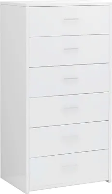 Produktbild von vidaXL Sideboard 6 Schubladen Hochglanz-Weiß 50x34x96 cm Holzwerkstoff