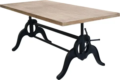 Immagine prodotto di Milani Home - tavolo da pranzo fisso 178 x 87 x 88 cm, legno naturale e nero, piano in legno, struttura in acciaio