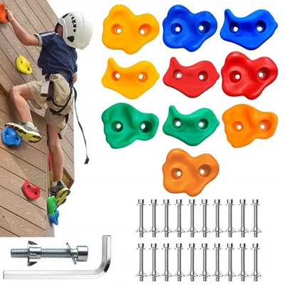 Productafbeelding van Klettersteighaken, klimhaken voor kinderen, kleurrijke mix, 10 stuks.