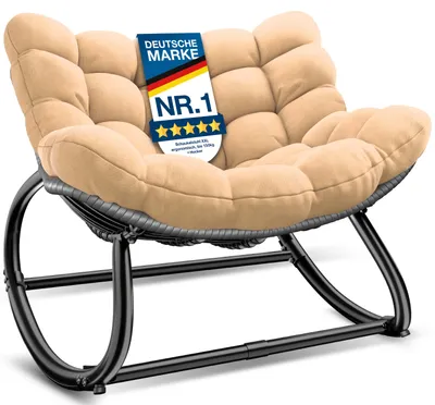 Produktbild von KESSER® Schaukelstuhl für drinnen & draußen Schaukelsessel ergonomisch