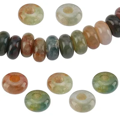 Obrázek produktu pro Velké korálky z přírodního kamene, otvor 4 mm, rozměry 10 x 4,5 mm, 30 kusů