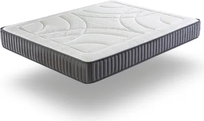 A mattress is shown floating above a white surface, casting a shadow.