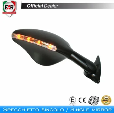 Produktbild von FAR Links Verkleidungsspiegel Genehmigt 7393 Schwarz für Ducati
