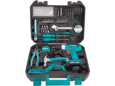Image de Total THKTHP11282 perceuse visseuse AKU 12V Li-ion avec set d'outils 128pcs