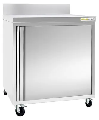 Produktbild von Edelstahl-Unterschrank, 600 x 600 mm, mit Rollen, - GOLDINOX