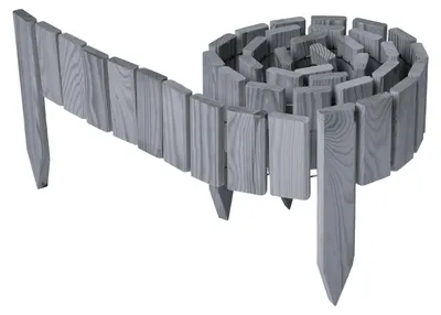 Produktbild von Garronda Beeteinfassung Holz Rollzaun Gartenzaun imprägniert Flexibler Rollborder Rasenkante  Länge: 200 cm (Grau, Höhe: 10 cm)